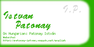 istvan patonay business card